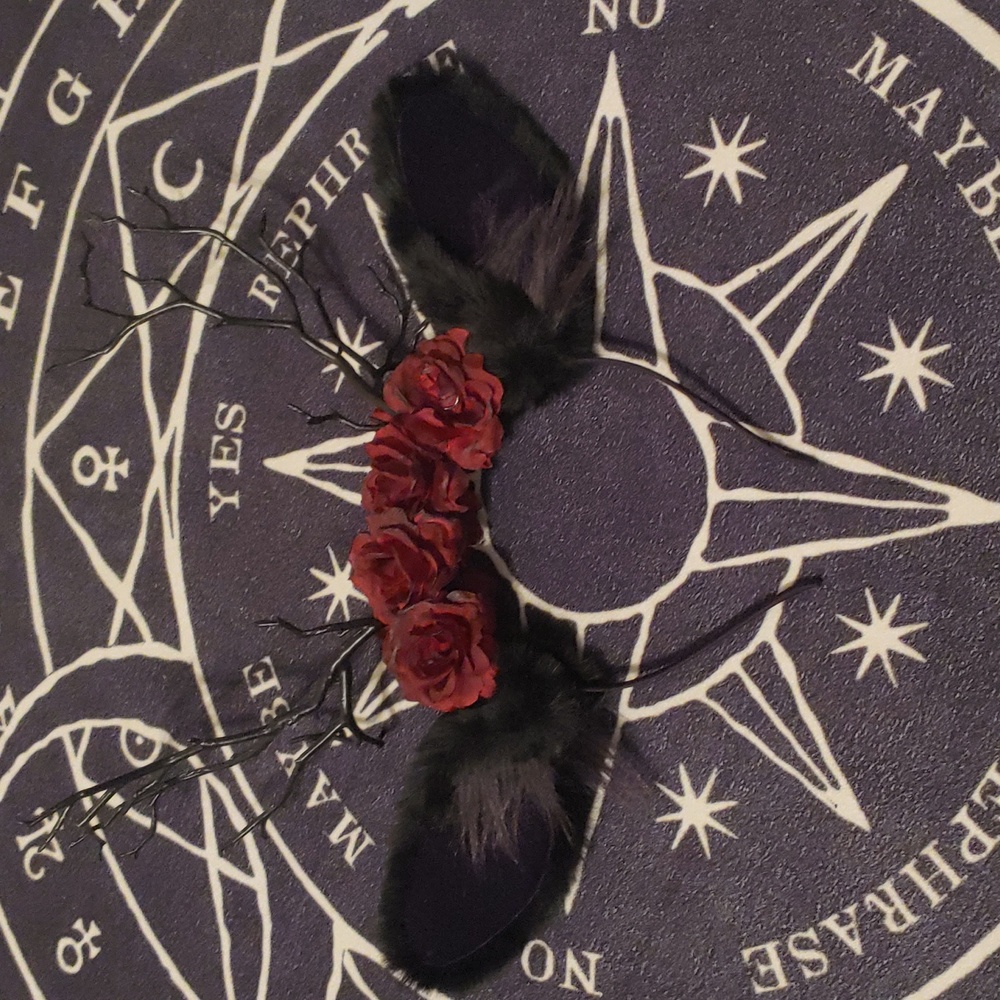 Gothic Fawn Antler/Ear/Flower Headband 🖤
